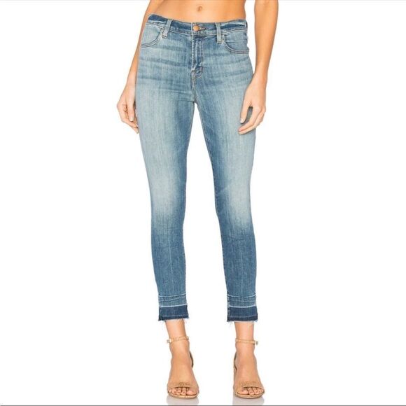 J BRAND Alana corrupted high rise jeans SZ 24 skinny jeans raw hem - Picture 1 of 11